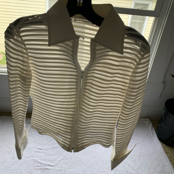 Rayure Paris Zip-Up Sheer Blouse - Picture 6 of 6